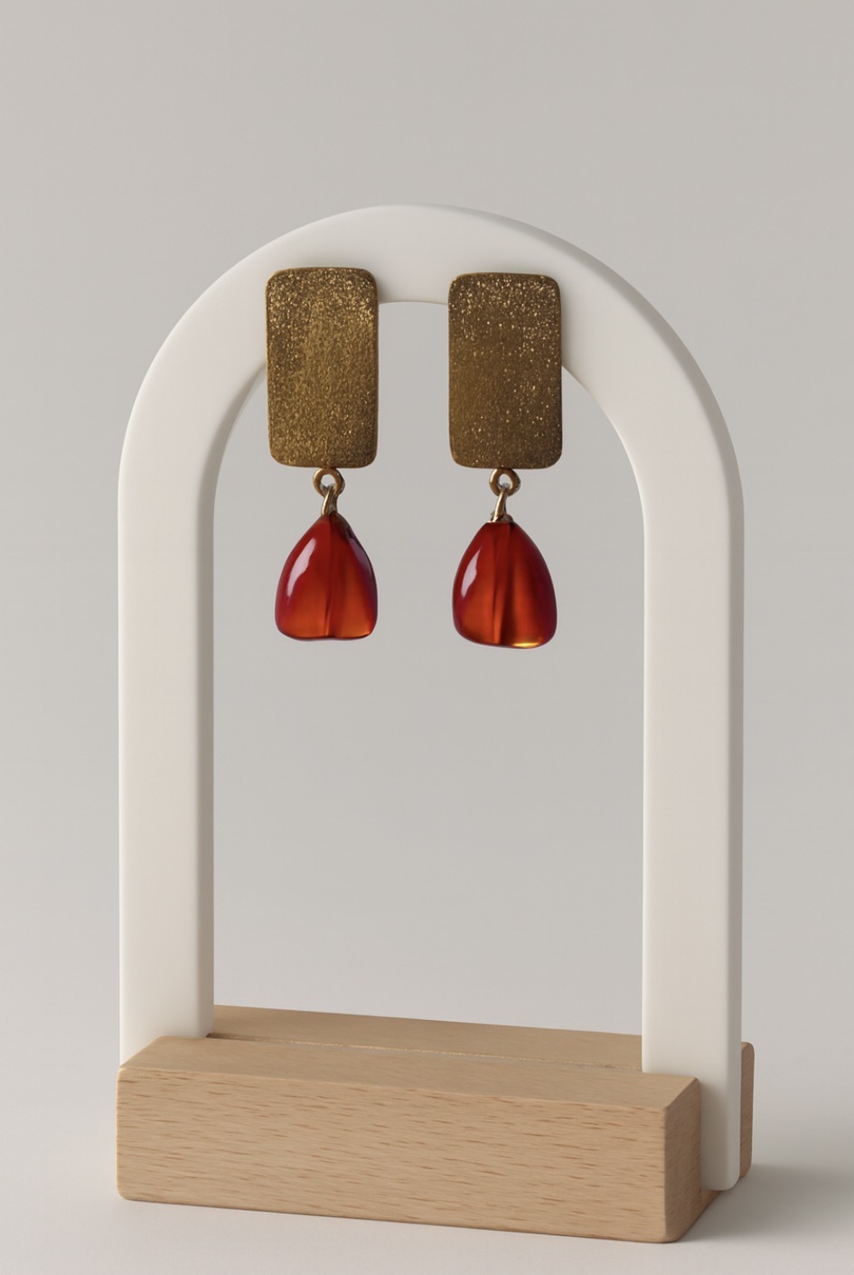 By Seyn el yapımı takı koleksiyonu - Ateş Kırmızısı Drop